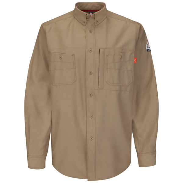 IQ Series Endurance Collection Men's FR Uniform Shirt in Khaki